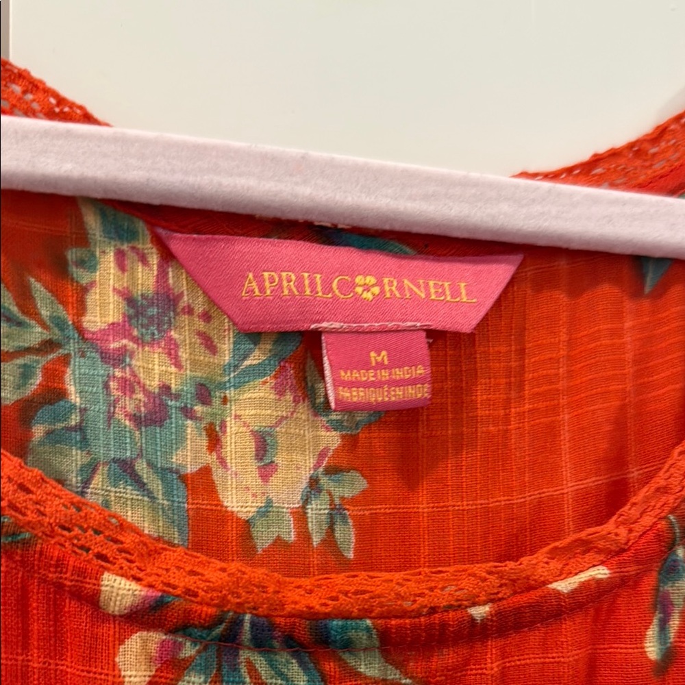 April Cornell Floral Red Dress